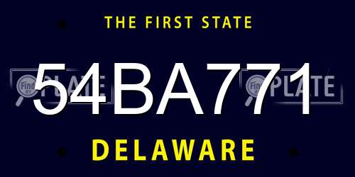 54BA771 Delaware License Plate