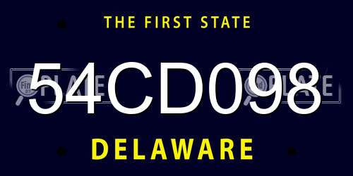 54CD098 Delaware License Plate