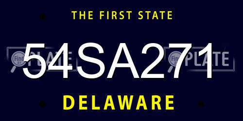 54SA271 Delaware License Plate