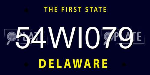 54WI079 Delaware License Plate