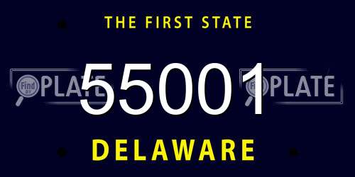 55001 Delaware License Plate