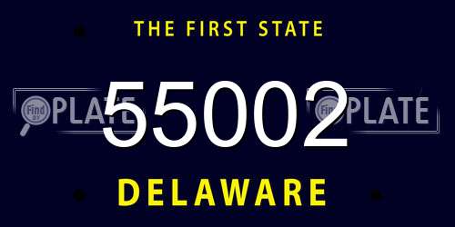 55002 Delaware License Plate