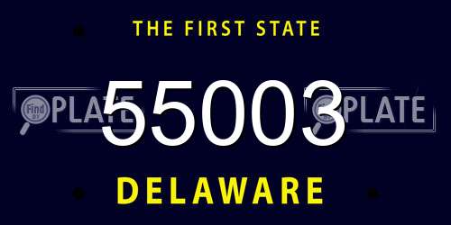 55003 Delaware License Plate