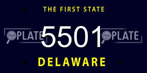 5501 Delaware License Plate