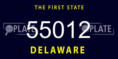 55012 Delaware License Plate