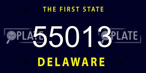 55013 Delaware License Plate