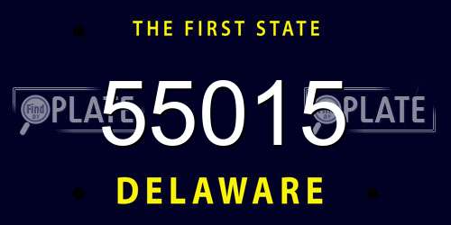 55015 Delaware License Plate