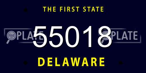 55018 Delaware License Plate
