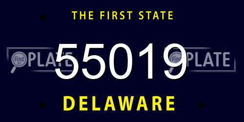 55019 Delaware License Plate