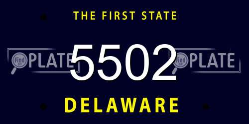 5502 Delaware License Plate