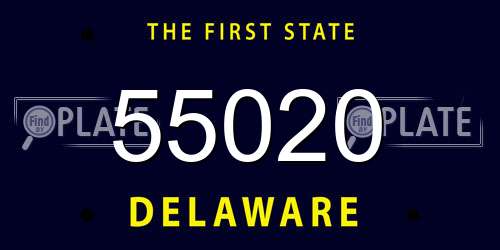 55020 Delaware License Plate