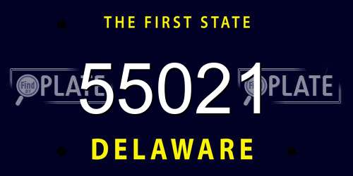55021 Delaware License Plate