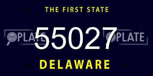 55027 Delaware License Plate