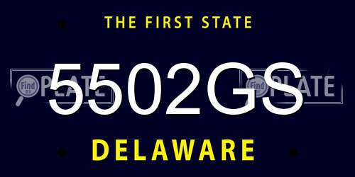5502GS Delaware License Plate