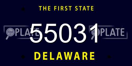 55031 Delaware License Plate