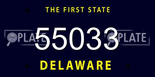 55033 Delaware License Plate
