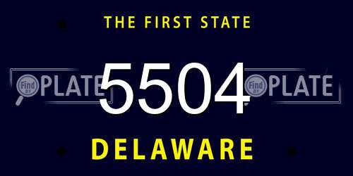 5504 Delaware License Plate