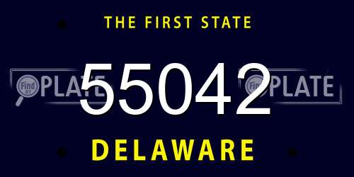 55042 Delaware License Plate