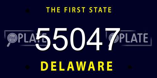 55047 Delaware License Plate