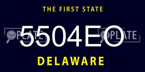 5504EO Delaware License Plate