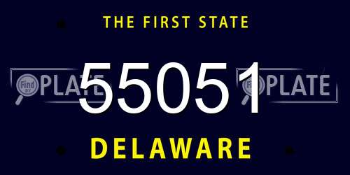 55051 Delaware License Plate
