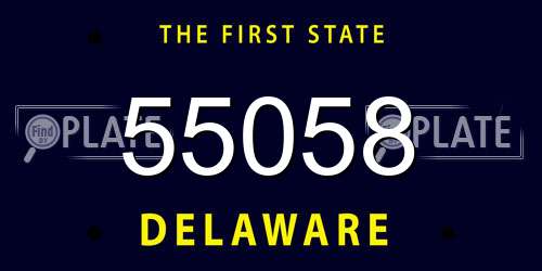 55058 Delaware License Plate