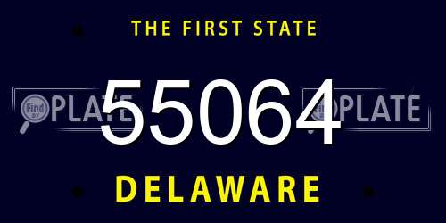 55064 Delaware License Plate