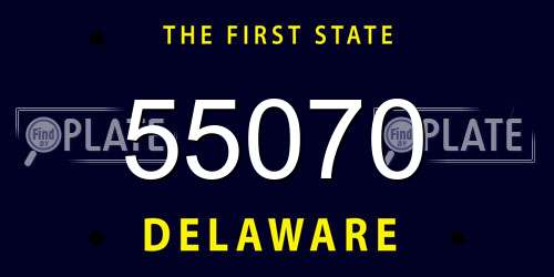 55070 Delaware License Plate