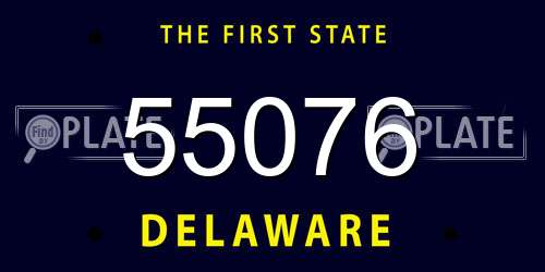 55076 Delaware License Plate