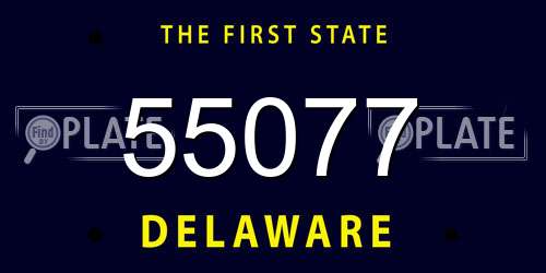 55077 Delaware License Plate