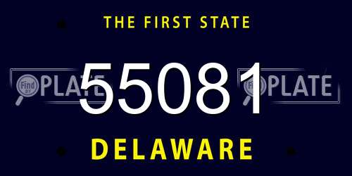 55081 Delaware License Plate