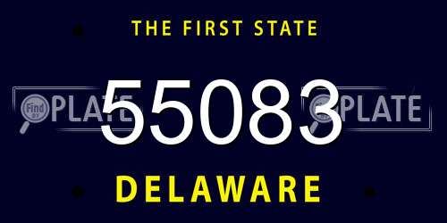 55083 Delaware License Plate