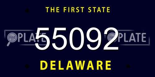 55092 Delaware License Plate