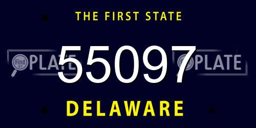 55097 Delaware License Plate