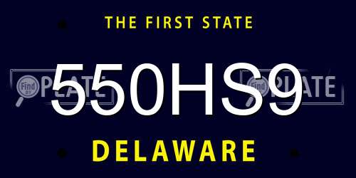 550HS9 Delaware License Plate