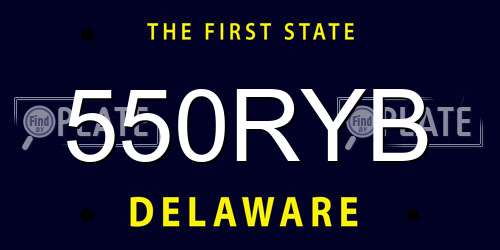 550RYB Delaware License Plate