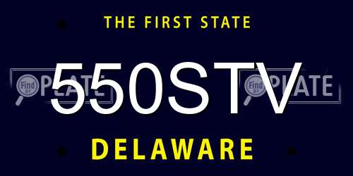 550STV Delaware License Plate