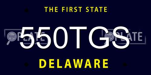 550TGS Delaware License Plate