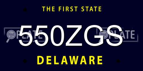 550ZGS Delaware License Plate