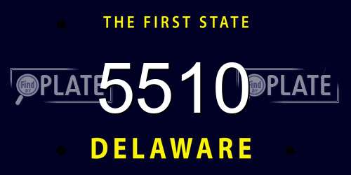 5510 Delaware License Plate