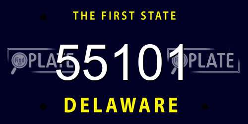 55101 Delaware License Plate