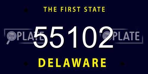 55102 Delaware License Plate