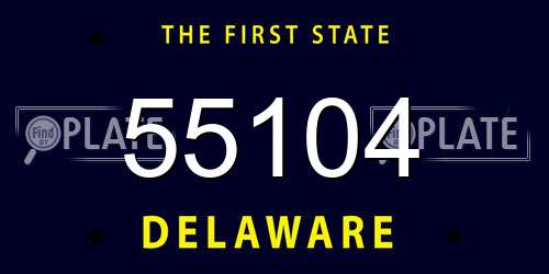 55104 Delaware License Plate
