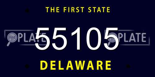 55105 Delaware License Plate