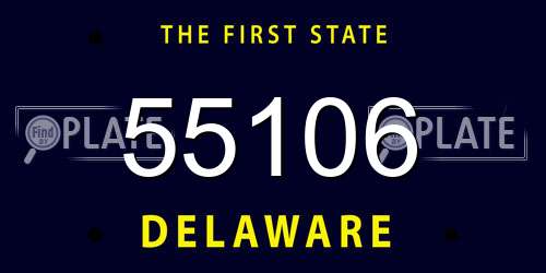 55106 Delaware License Plate