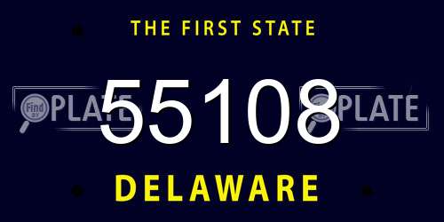 55108 Delaware License Plate