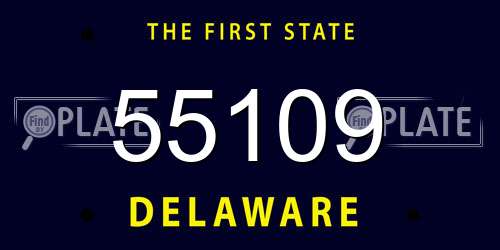 55109 Delaware License Plate