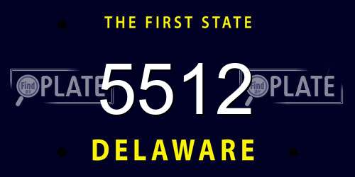 5512 Delaware License Plate