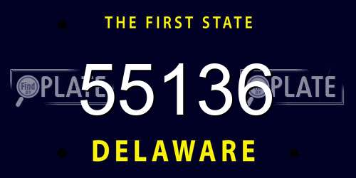 55136 Delaware License Plate