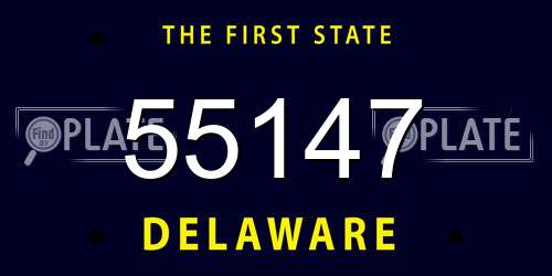 55147 Delaware License Plate